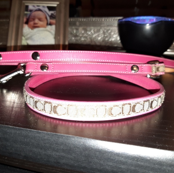 Coach Other - Pink and khaki coach dog leash